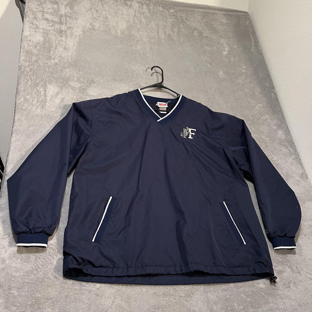 Florida Gators Rawlings Windbreaker Jacket Mens XL Navy V-Neck Baseball Pullover